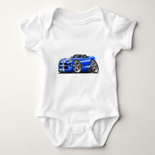 Dodge Viper Roadster Blue-White Car Baby Bodysuit