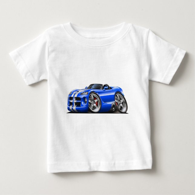 Dodge Viper Roadster Blue-White Car Baby T-Shirt (Front)