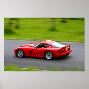Dodge Viper speeding Poster
