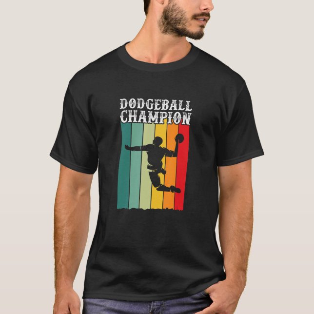 Dodgeball Champion Dodge Ball Champ Player Retro T-Shirt (Front)