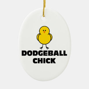 Dodgeball Chick Ceramic Tree Decoration