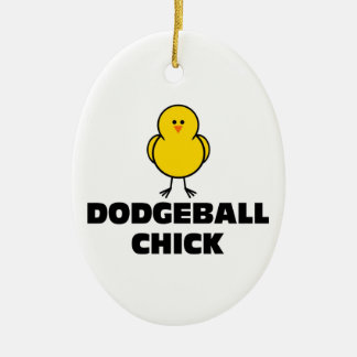 Dodgeball Chick Ceramic Tree Decoration