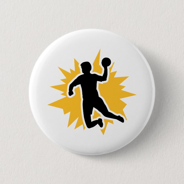 Dodgeball player 6 cm round badge (Front)