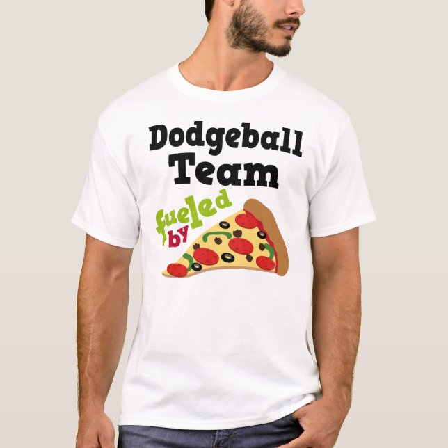 Dodgeball Team (Funny) Pizza T Shirt (Front)
