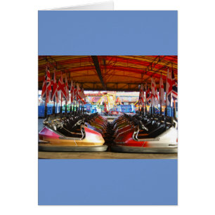 Dodgem Cars at  Funfair Card