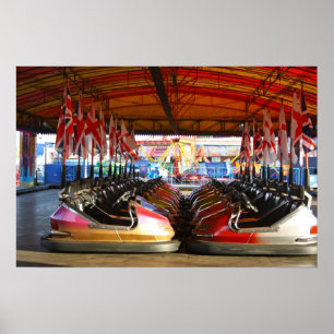 Dodgem Cars at  Funfair Print