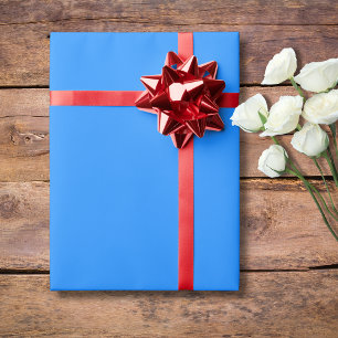 Dodger Blue Solid Colour   Classic   Elegant Wrapping Paper