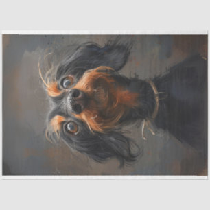 Dodger the Dachshund Puppy Decoupage  Tissue Paper