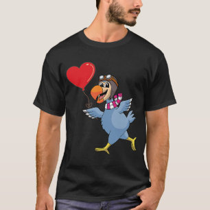 Dodo Bird With Heart Balloon Valentines Day Love B T-Shirt