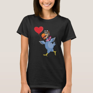 Dodo Bird With Heart Balloon Valentines Day Love B T-Shirt