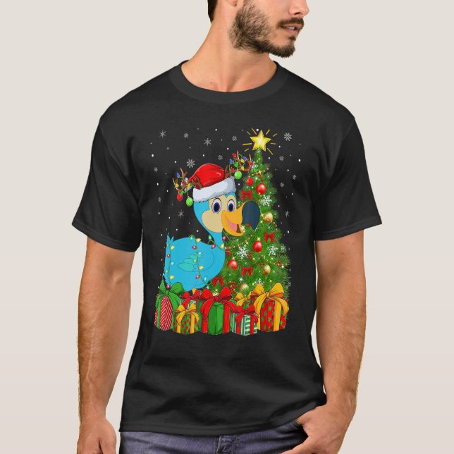 Dodo Bird   Xmas Holiday Santa Dodo Bird Christmas T-Shirt (Front)