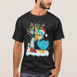 Dodo Bird Xmas Tree Lighting Santa Hat Dodo Christ T-Shirt