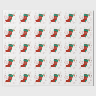 Dodo Craft Studio Cute Christmas Stocking Holiday. Wrapping Paper