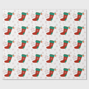 Dodo Craft Studio Cute Christmas Stocking Holiday. Wrapping Paper