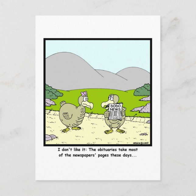 Dodo News: Dodo cartoon Postcard (Front)