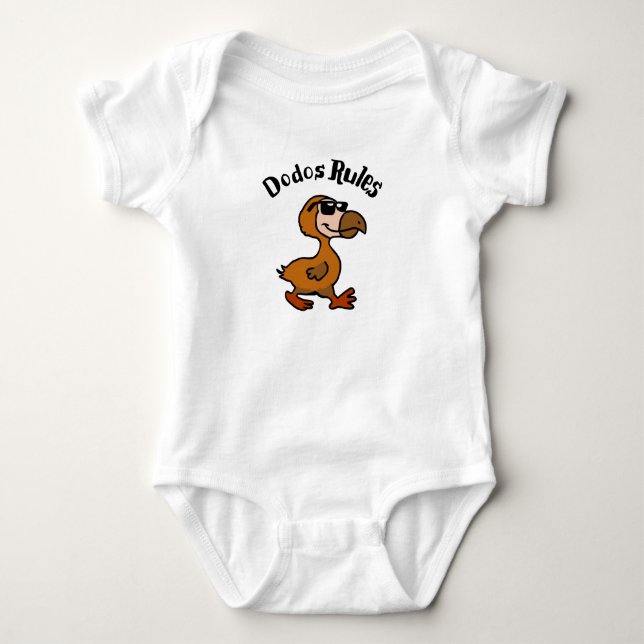 Dodo rules | choose background colour baby bodysuit (Front)