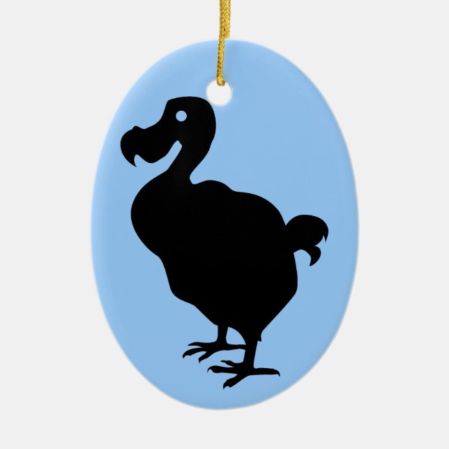 Dodo Silhouette Ceramic Tree Decoration (Front)