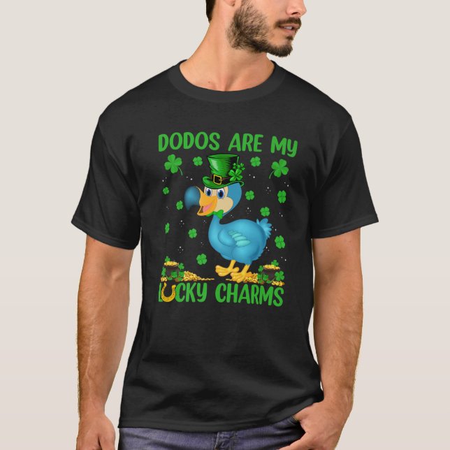 Dodos Are My Lucky Charms Dodo Bird St. Patrick's T-Shirt (Front)