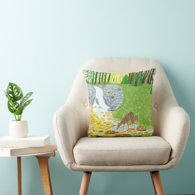 Doe and Fawn Cushion (Chair)