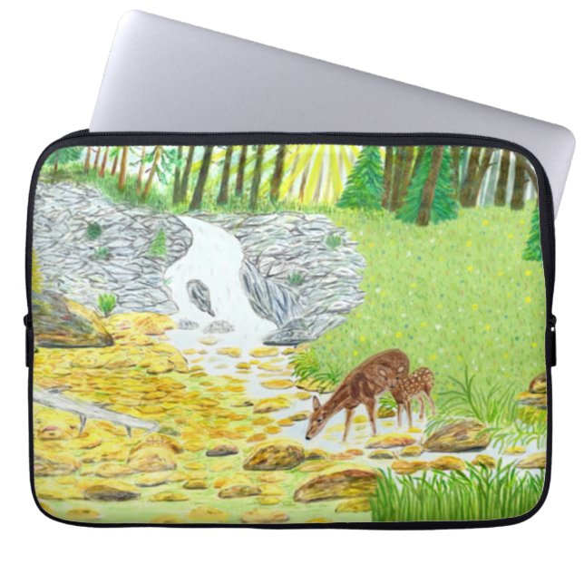 Doe and Fawn Laptop Sleeve (Front)