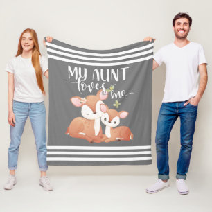 Doe and Fawn My Aunt Loves Me Fleece Blanket