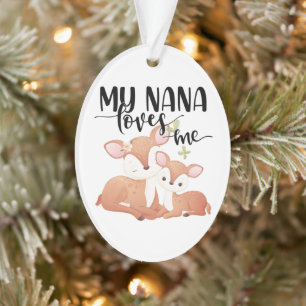 Doe and Fawn My Nana Loves Me Ornament