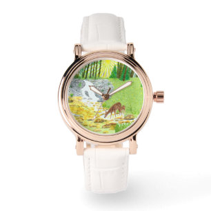 Doe and Fawn Rose Gold Vintage White Watch