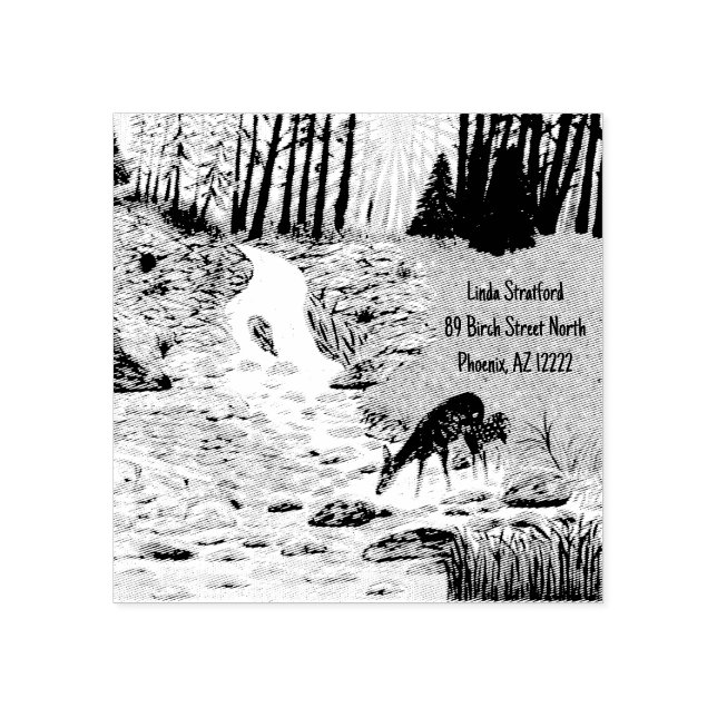 Doe and Fawn Rubber Stamp (Imprint)