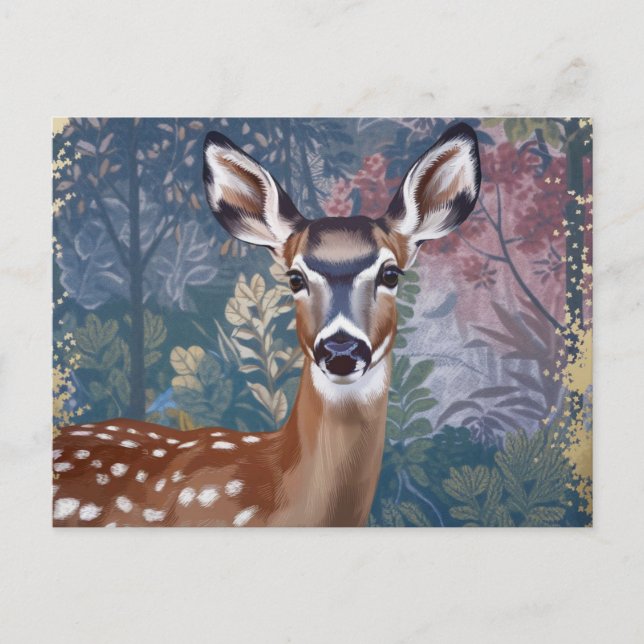 Doe Deer Painting Postcard (Front)