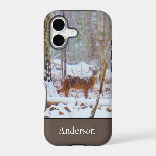 Doe in the snow, Deer in Lake Arrowhead