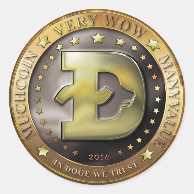 Doegecoin Coin Cryptocurrency Wow Doge Classic Round Sticker (Front)