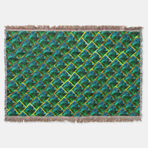 Does green seem emerald, under golden grating? throw blanket