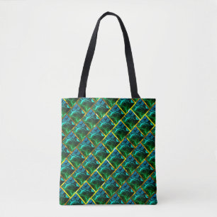 Does green seem emerald, under golden grating? tote bag