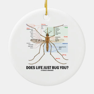 Does Life Just Bug You? (Mosquito Anatomy) Ceramic Tree Decoration