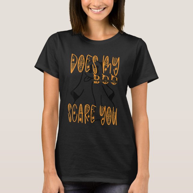Does My Boo Scare You Cute Devil Horned Sweet Ghos T-Shirt (Front)