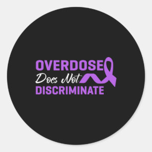 Does Not Discriminate Purple Awareness Ribbon 2  Classic Round Sticker
