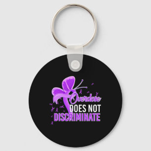 Does Not Discriminate Purple Awareness Ribbon  Key Ring