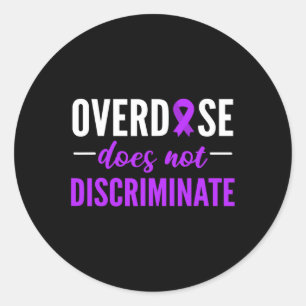 Does Not Discriminate Purple Ribbon Design Quote  Classic Round Sticker