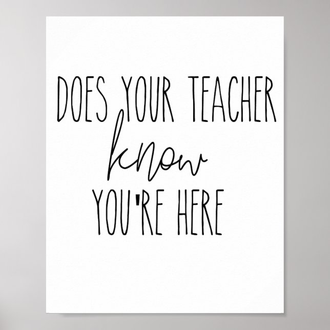 Does your teacher  know you're here- wall poster (Front)