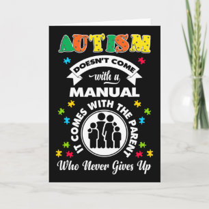 Doesnt Come With A Manual Puzzle Cool Autism Aware Card