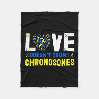 Doesn't Count Chromosomes Down Syndrome Awareness Fleece Blanket