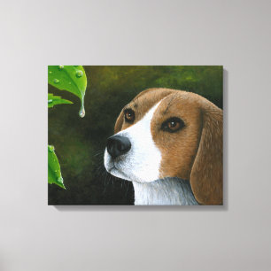 Dog 116 Beagle Stretched Canvas Print