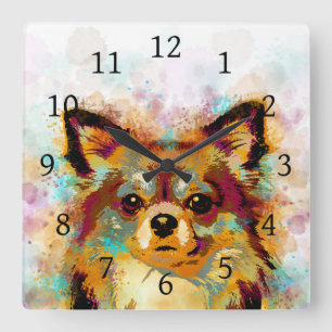 Dog 141 Chihuahua Square Wall Clock