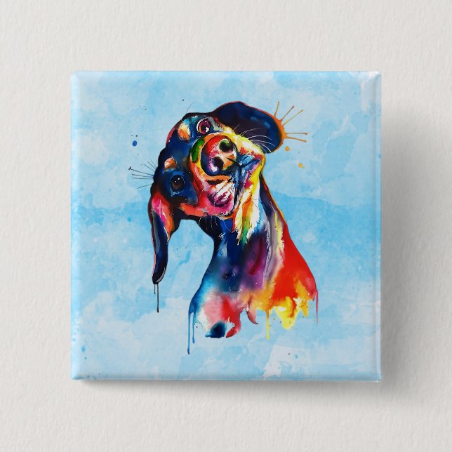 Dog 15 Cm Square Badge (Front)