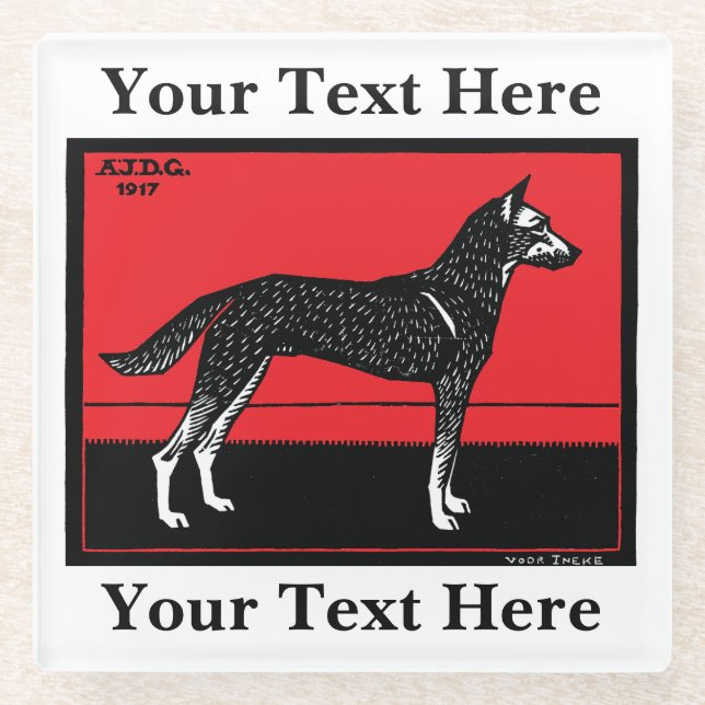 Dog (1917) Julie de Graag Glass Coaster (Front)