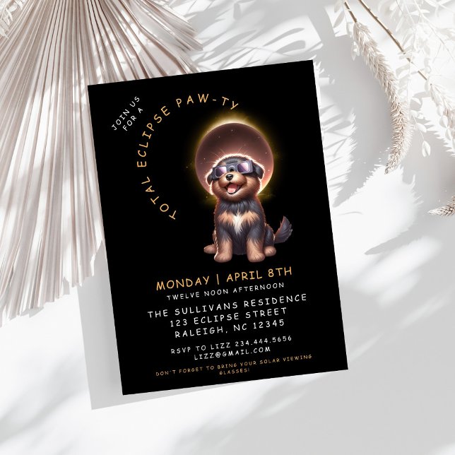 Dog 2024 Total Solar Eclipse Viewing Party  Invitation (Creator Uploaded)