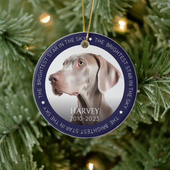 Dog  2 Photo Keepsake Pet Memorial Ceramic Tree Decoration (Tree)