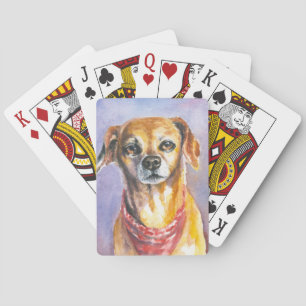 Dog 2 playing cards