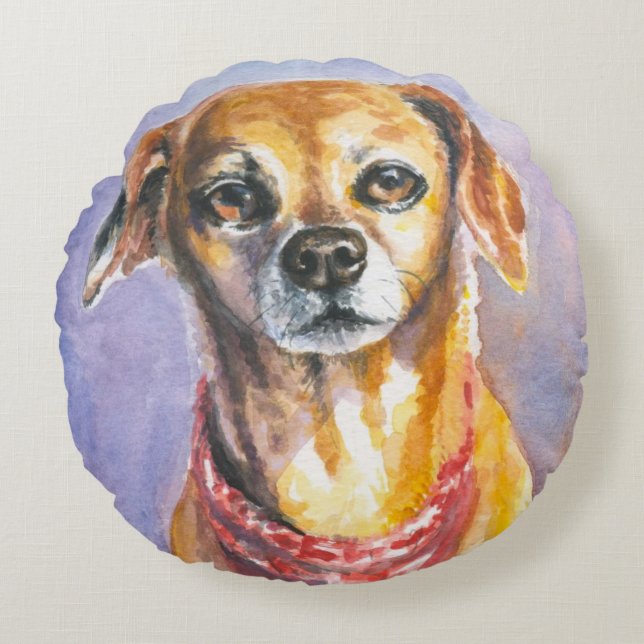 Dog 2 round cushion (Front)