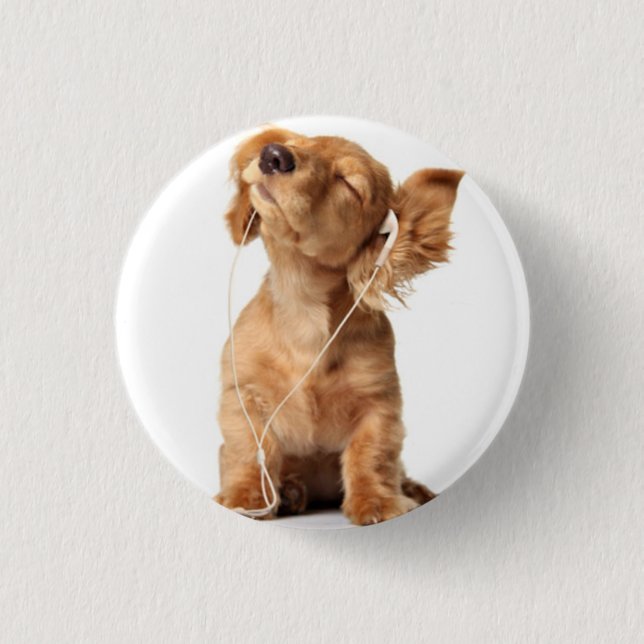 dog 3 cm round badge (Front)